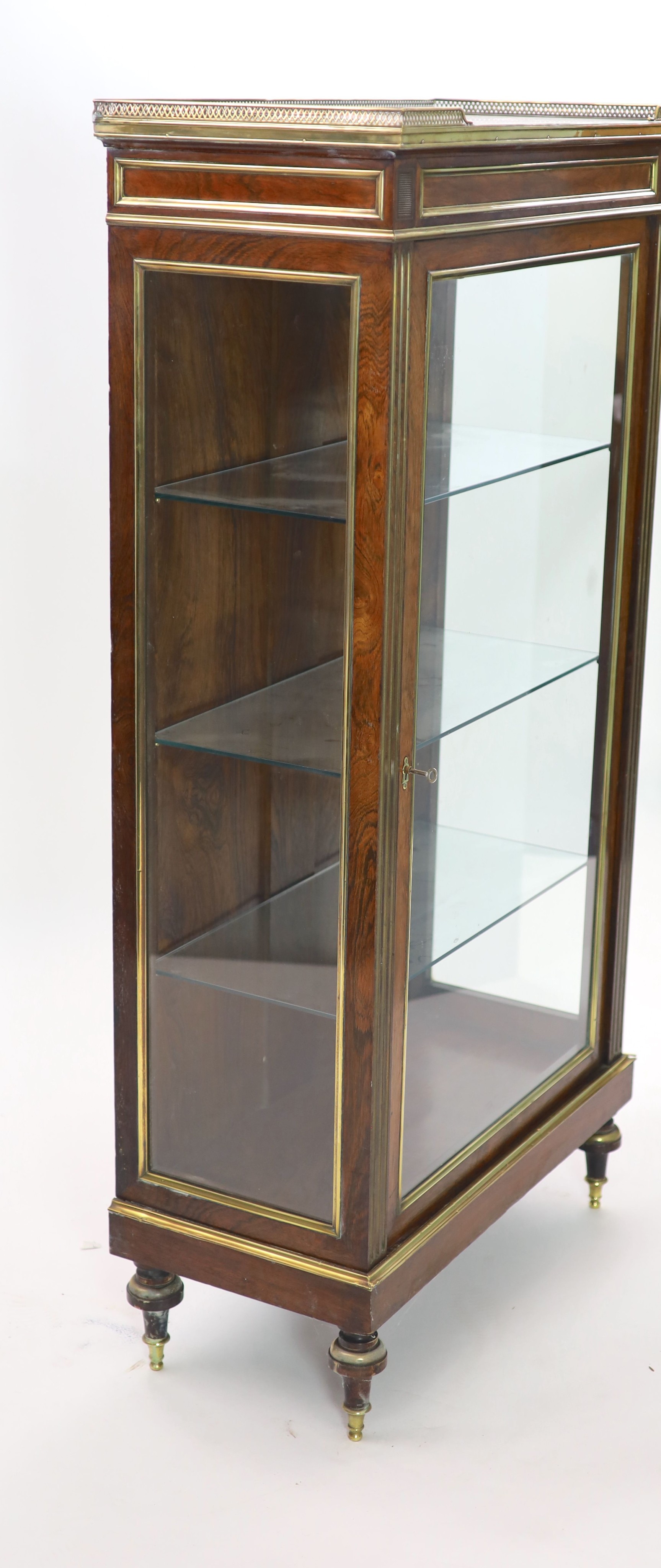 A 19th century French ormolu mounted rosewood vitrine H 150cm. W 75cm. D 37cm.